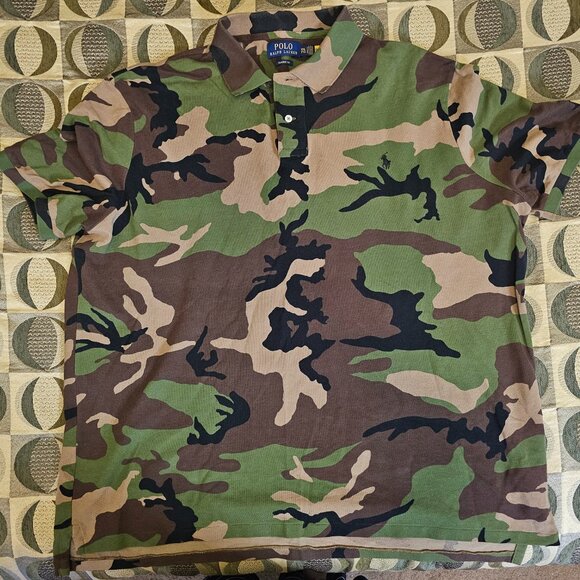 Men's Classic-Fit Camo Cotton Mesh Shirt - Picture 1 of 3